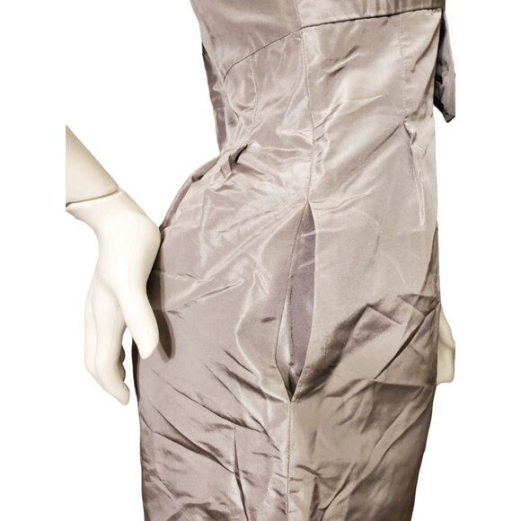 Y2K New J. Crew 8 Mini Dress Silk Strapless Party Bow Prom Party Formal Pockets - Picture 9 of 13